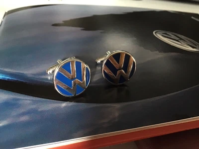 £8.99 • Buy VW Blue Enamel Silver Tone Cufflinks