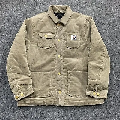 DOOMSDAY CO Corduroy Mens Jacket Size Large Coat Button Up Tan Brown Doomsdayco  • $39.97