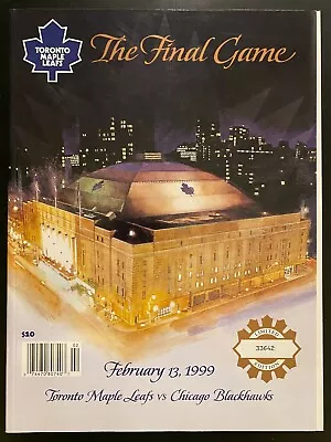 1999 Toronto Maple Leaf Gardens Final Game Program Leafs Vs Chicago Blackhawks  • $45