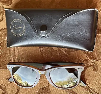 Vintage B&L 5022 Ray-Ban Tortoise Frame Green Lens Wayfarer Sunglasses W/Case • $149.99