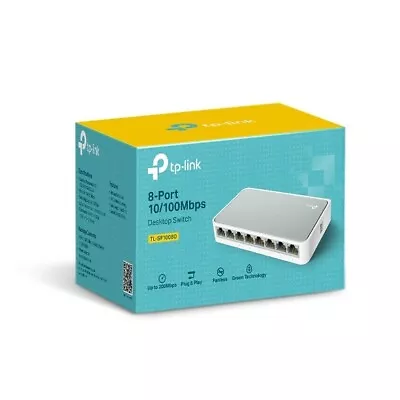 TP-Link 8-Port 10/100Mbps Desktop Switch TL-SF1008D - Ethernet Switch • £4.99