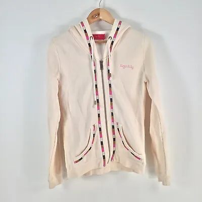 Tigerlily Womens Jacket Size 8 Beige Zip Hooded Long Sleeve Cotton Blend 069934 • $29.95