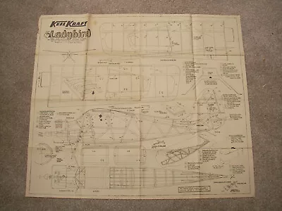 Keil Kraft Kit Plans Of The Ladybird A Vintage Cabin Model Of 42  Wingspan • £6
