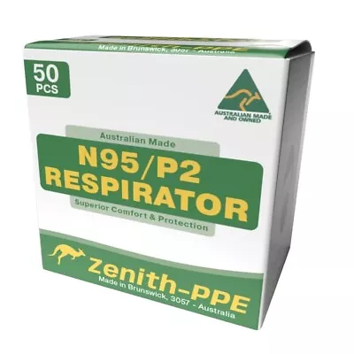 Australian Made  N95/P2 4-Ply Respirator Face Masks With Ear Loops - 50 Masks • $38.88