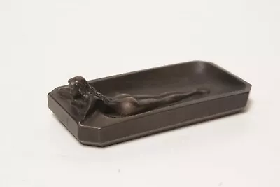 Antique 1913 Vienna Adria Ausstellung Jugenstil Bronze Souvenir Nude Pin Tray • $79.97