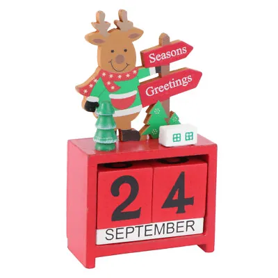 £8.99 • Buy Wooden Calendar Stereoscopic Countdown Block Calendar Christmas Decoration Gift