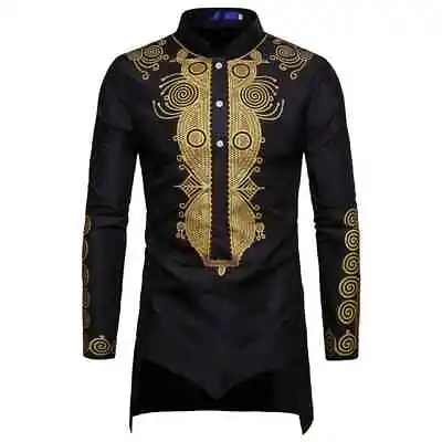 £17 • Buy African Dashiki Gold Print Shirt