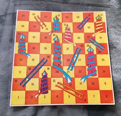 *RARE* Snakes & Ladders Board Game- Fairground Theme - BOARD ONLY • £10