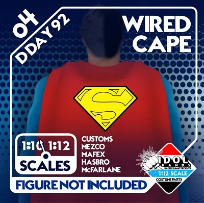 04 D DAY 92 Superman Wired Cape 1:12 Mezco For VToys Zero BMS IDOL HANDS • $15