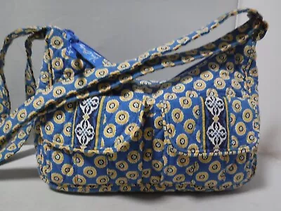 GA10 Vera Bradley RIVIERA BLUE Crossbody LIBBY Shoulder Bag Purse Handbag Hobo • $14.99