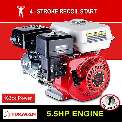 $205.98 • Buy 5.5HP Petrol Engine OHV Stationary Motor 4 Stroke 19mm Horizontal Shaft Recoil