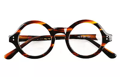 40mm - 61mm HANDMADE Vintage Round Glasses Tortoise Optical Eyeglasses Frames Rx • $27.99