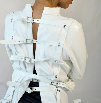 $35.89 • Buy Funny Insane Straight Jacket Armbinder Costume Body Harness Adult Clubwear US