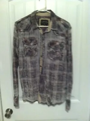 BKE Vintage 1967 Western Style Long Sleeve Button Up Shirt Medium 2 Pockets • $22