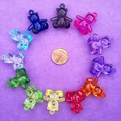 £1 • Buy 12 X Teddy Bear Charms, Crafts, Key Rings, Favours, Jewellery Making