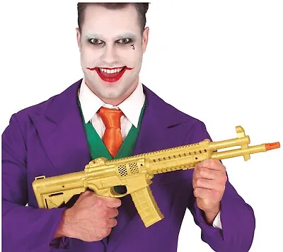 GOLDEN Plastic Rifle Toy Gun Man With The Fancy Dress Pistol Halloween 58cm • £13.99