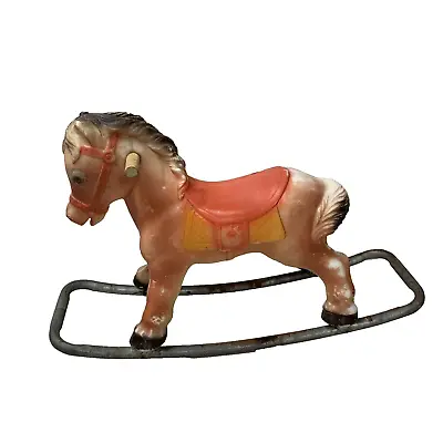 Vtg Blow Mold Plastic 1965 Blazon Child Toddler Miniature Rocking Horse 16  Tall • $71.22