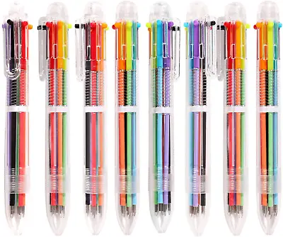24 PCS 0.5Mm 6-In-1 Multicolor Ballpoint Pen 6 Colors Transparent Barrel Ballpoi • $18.15