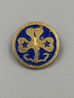 Vintage Girl Scout Trefoil Blue & Gold Colored Lapel Hat Pin • $8.50
