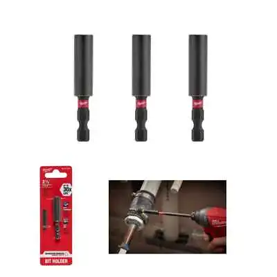 SHOCKWAVE Impact Duty Compact Magnetic Bit Tip Holder (3-Pack)  30X Life NEW • $9.88