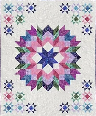 New Pieced Quilt Pattern MIDSUMMER NIGHT'S WREATH 68 X84  • $12