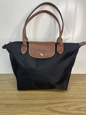 Longchamp Le Pliage Shopping Modele Depose Black Fold Shoulder Tote Bag • $49.99