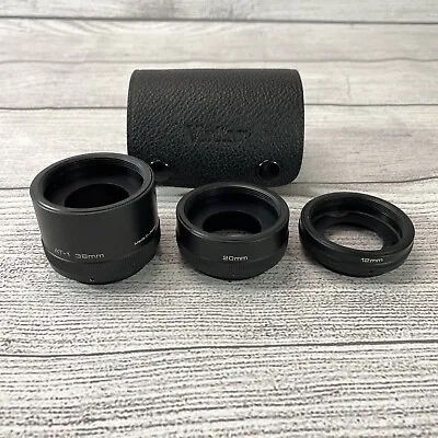 Vivitar Camera Extension Tube Set A-1 With Case 36mm 20mm 12mm. • $15.95