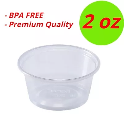 2 Oz Clear Portion Cups PP Plastics FDA Approved Jello Ketchup Testing Cups • $7.99