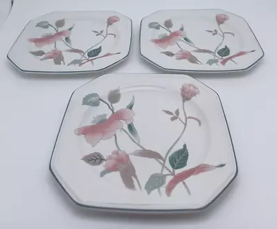 Vintage SET OF 3 Mikasa Continental Silk Flowers 7” Dessert Bread Plates • $14.96