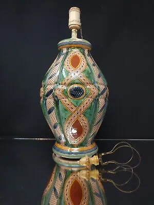 SPUNKY! 16  Baluster Table Lamp By San Zeno Italy Antique MAJOLICA Pottery PISA • $239.99