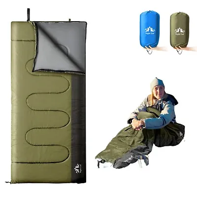 Sleeping Bag Ultralight Outdoor Camping Hiking Thermal Winter Army Green New • $59.98