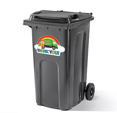 Rainbow Thank You Bin Men Vinyl Sticker For Wheelie Bin 300mm A4 Large • £2.95