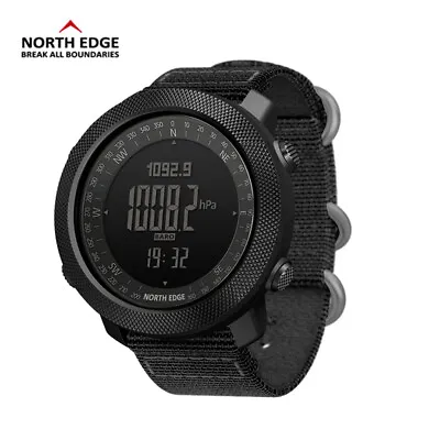 NORTH EDGE Mens Military Digital Sports Watch Waterproof Barometer Compass Gift • £55.99