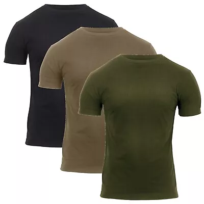 Rothco Mens Athletic Fit Solid Color MilitaryType T-Shirts Tee • $14.99