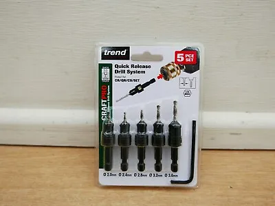 Trend Craft Pro 5pce Hss Drill & Countersink Set Cr/qr/cs/set • £20.99