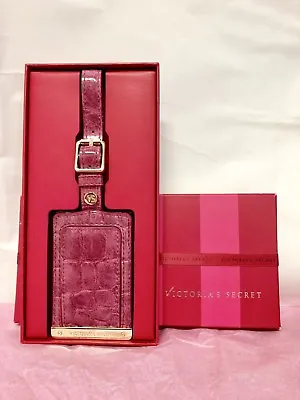 Victoria Secret Luggage ID Tag Pink Python Pattern Faux Leather NIB • $29.05