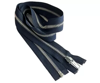 22 Inch YKK #5 Medium Weight Aluminum Metal Jacket Zipper Separating Made In USA • $2.99