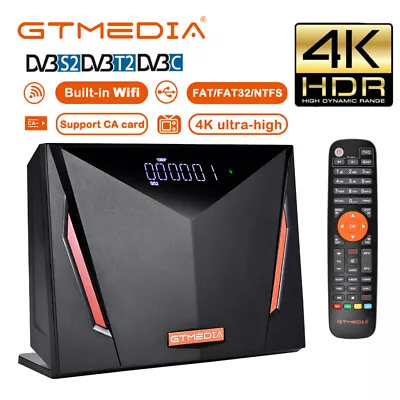 4K TV BOX DVB-T/T2/S2/S2X Satellite Receiver PVR FTA WIFI Youtube Media Player • $66.99