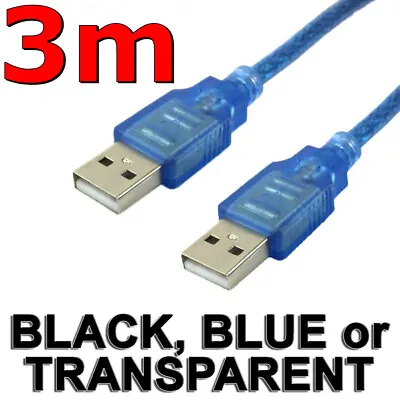 $5.95 • Buy 3m Fast USB 2.0 Data Extension Cable Type A Male To Male M-M Connection Cord PC