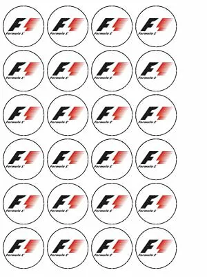 24 X 3.8cms Edible F1 Inspired Cupcake Fairy Cake Cookie Muffin Toppers • £1.99