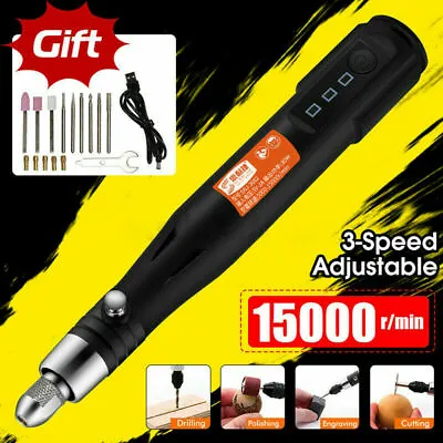 USB Mini Electric Grinder Drill 15000RPM Engraving Pen Grinding Rotary Tools Set • $18.98