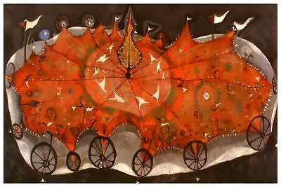 $26 • Buy 5304.Orange Umbrella On Wheels.circus Tent.POSTER.Decoration.Graphic Art