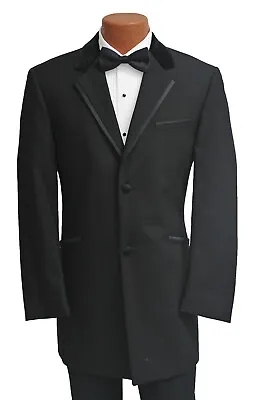 New Men's Black Andrew Fezza Tuxedo Jacket With Velvet Collar Wedding Prom 40R • $74.99