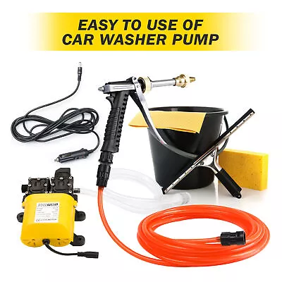 12V Dual Pump Portable Electric Pressure Washer Spray Gun Car Cleaner Water Hose • $45.75