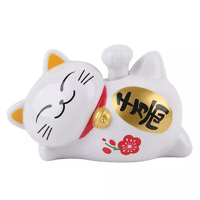 (2)Fortune Cat Feng Shui Maneki Neko Japanese Lucky Cat Waving Arm Cat Good • £6.94