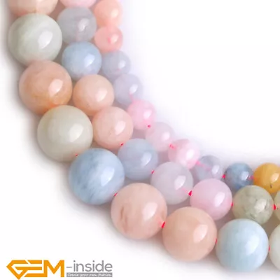 6mm 8mm 10mm Colorful Morganite Natural Stone Round Beads For Jewelry Making 15  • $7.18