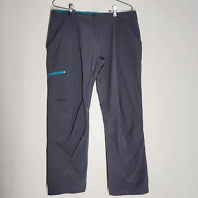 Rab Helix Pants Gray Blue Trim Womens Large • $40