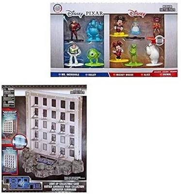 $34.99 • Buy Jada Toys Nano Metalfigs Scene Light Up Display Case +Disney Pixar Figure 10Pack