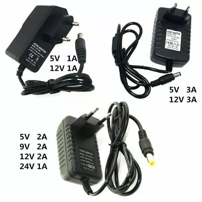 Power Supply Charger Adapter DC 5V 9V 12V 24V1A 2A 3A Adaptor DC 5 9 12 24V Volt • £2.24