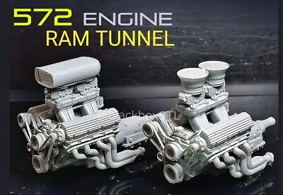 1/24 1/25 Scale Resin 3d Printed Motor Engine 572 With Ram Tunnel • $20